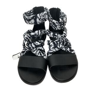 Sorel Ella ll Black White Sandals Size 10.5 NEW